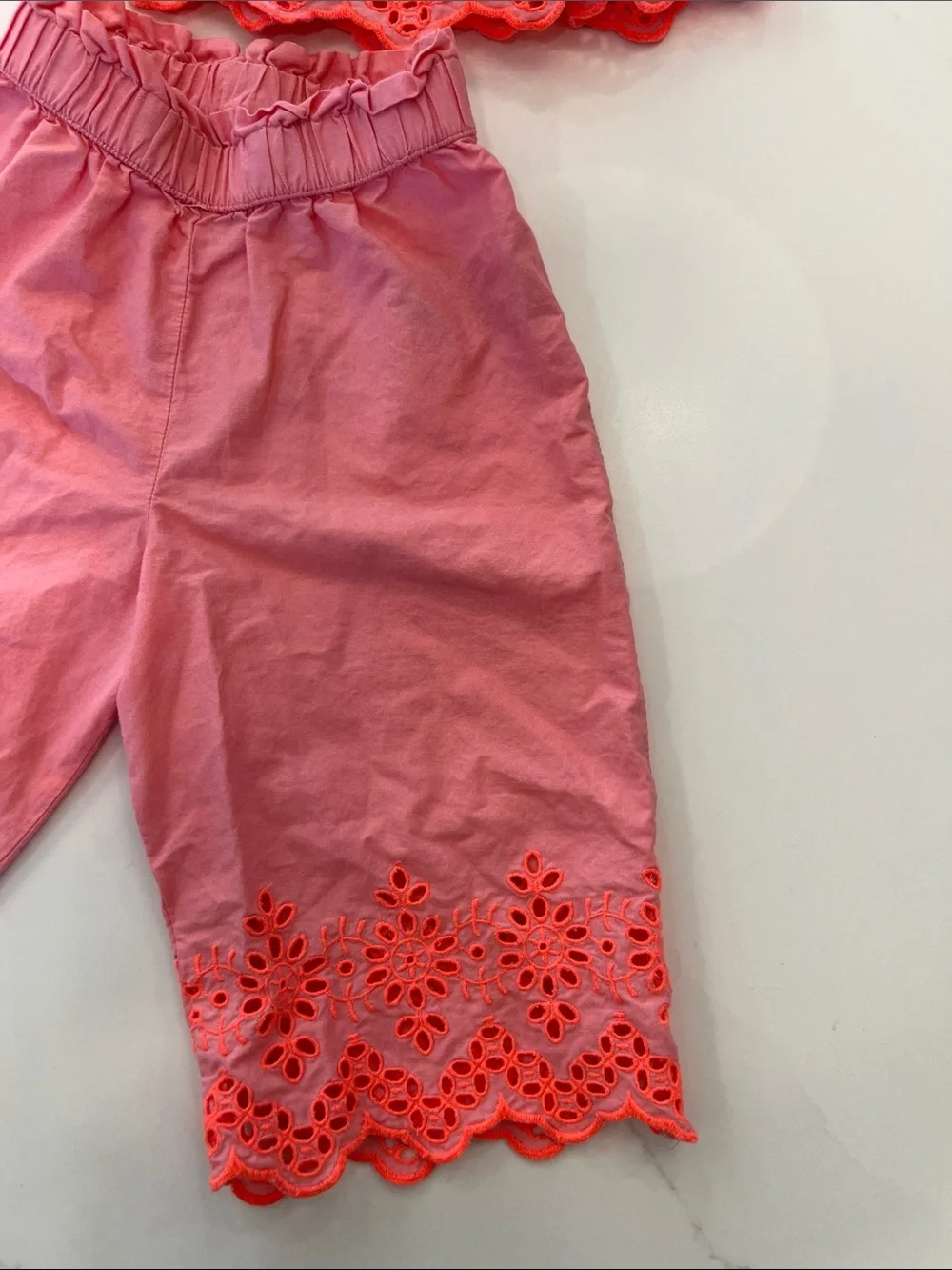 GAP Pink Eyelet Shorts Set
